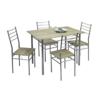 Comedor 4 Silla Barry M+Design 110x70x76cm Gris Natural