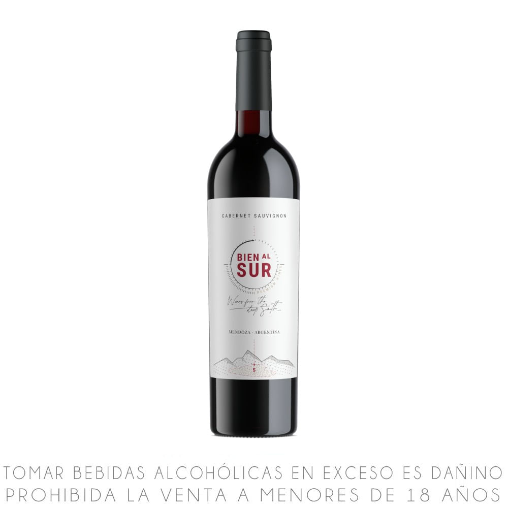 Vino Tinto Cabernet Sauvignon Bien al Sur Modern Botella 750ml
