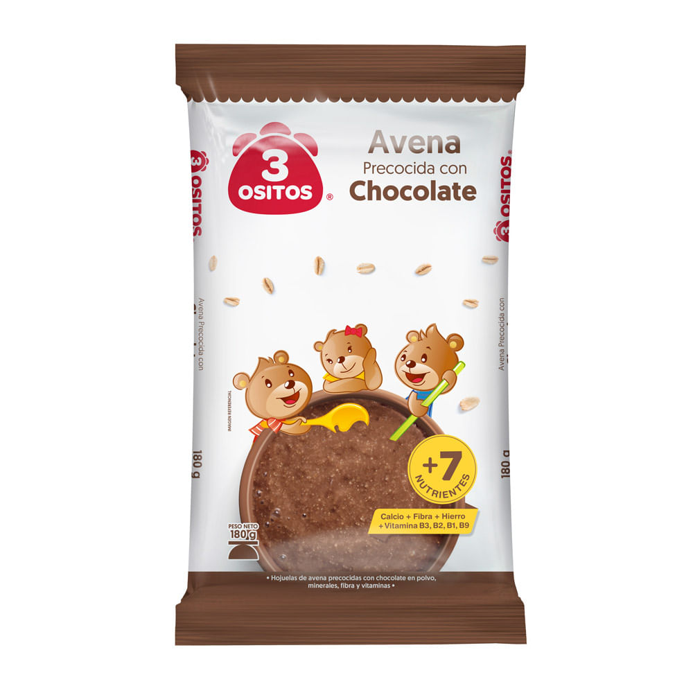 Avena Precocida 3 Ositos Chocolate 180g