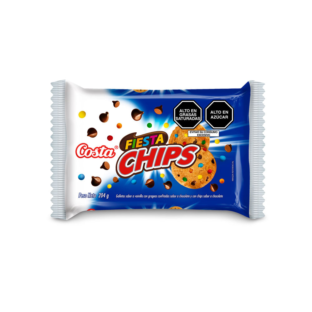 Galletas con Grageas Chips Fiesta Paquete 36 g Pack 6 unid