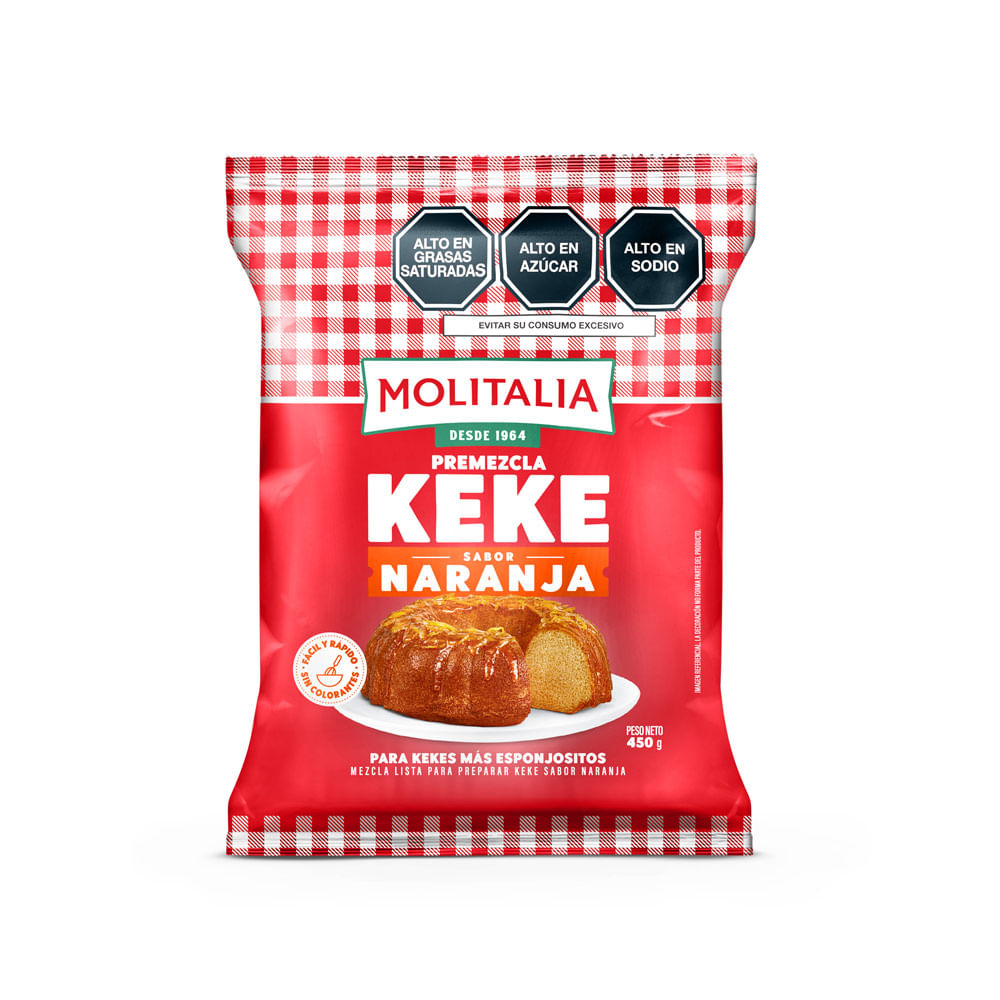 Premezcla Keke Naranja Molitalia 450g