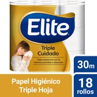 Papel Higiénico Elite Triple Cuidado 18un