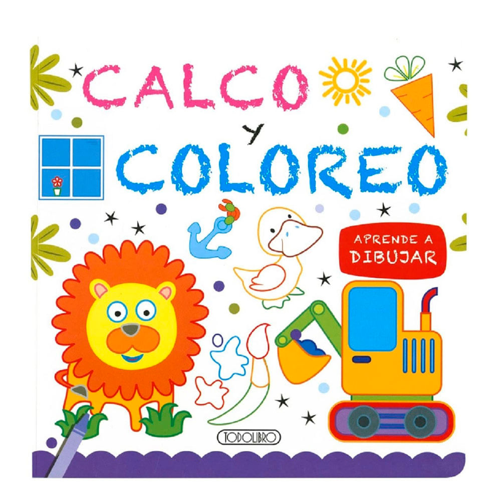 Libro Calco y Coloreo Leon