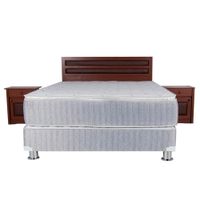 Juego de Dormitorio 2 Plazas El Cisne Gaguvas: Box Tarima + Cabecera + 2 Veladores + 2 Almohadas