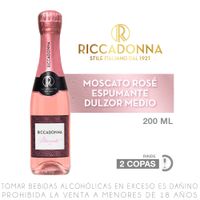 Espumante Rosé Semi Dulce Riccadonna Moscato Botella 200ml