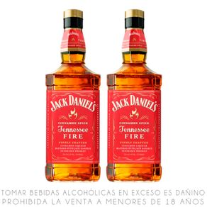 Twopack Whiskey Jack Daniel's Cinnamon Spice Fire Botella 750ml a S/ 219.80