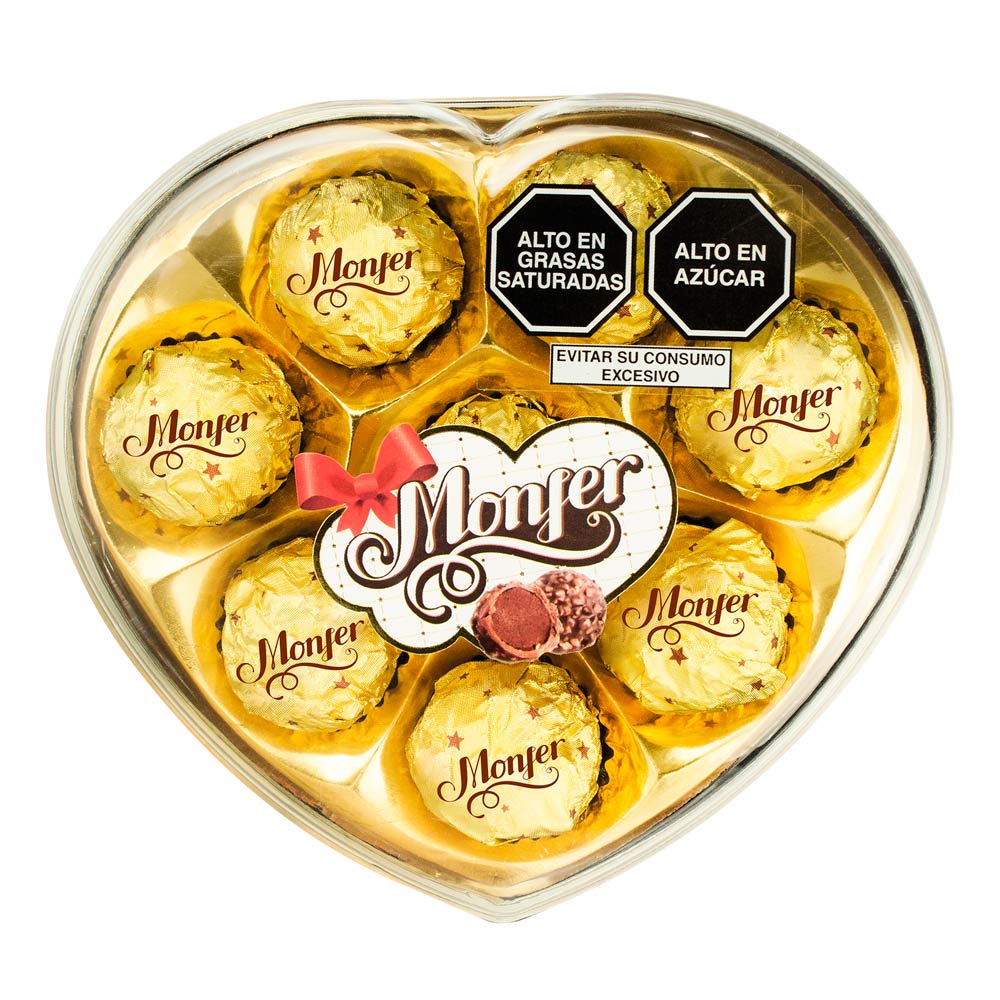 Bombones de Chocolate Monfer Corazón Dorado 8un
