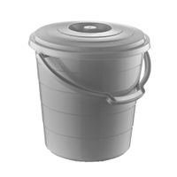 Balde Krea con Tapa Asa Plateado 15L