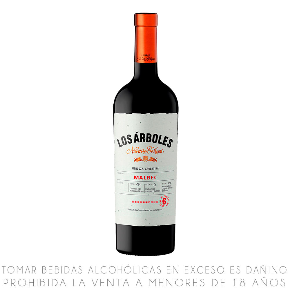 Vino Tinto Malbec Los Árboles Botella 750ml