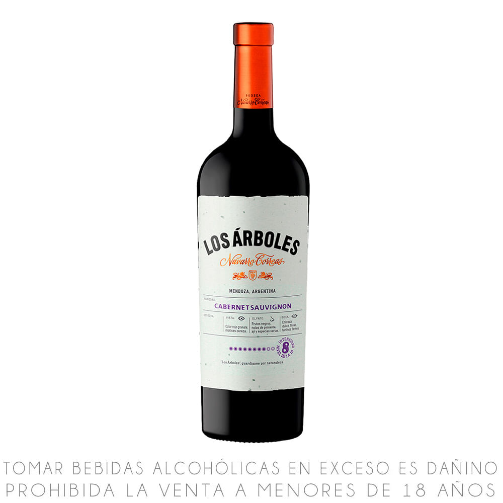 Vino Tinto Cabernet Sauvignon Los Árboles Botella 750ml
