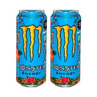 Pack x2 Bebida Energizante Monster Energy Mango Loco Lata 473ml