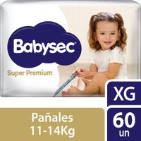 Pañales para Bebés Babysec Super Premium Talla XG 60un