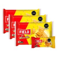 Pack x3 Sixpack Galletas Field Sabor Vainilla 37g