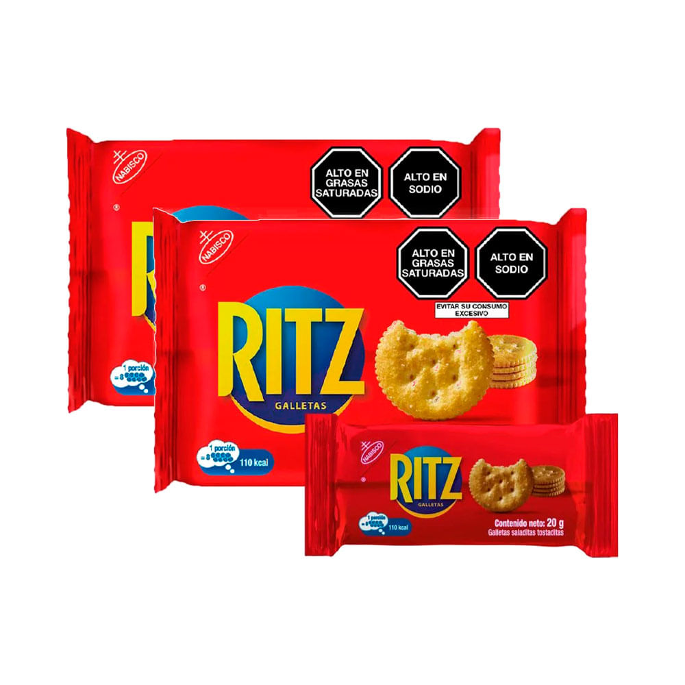Pack x2 Sixpack Galletas Saladas Ritz Original 20g