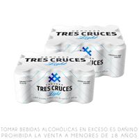 Twelvepack x2 Cerveza Tres Cruces Light Lata 355ml