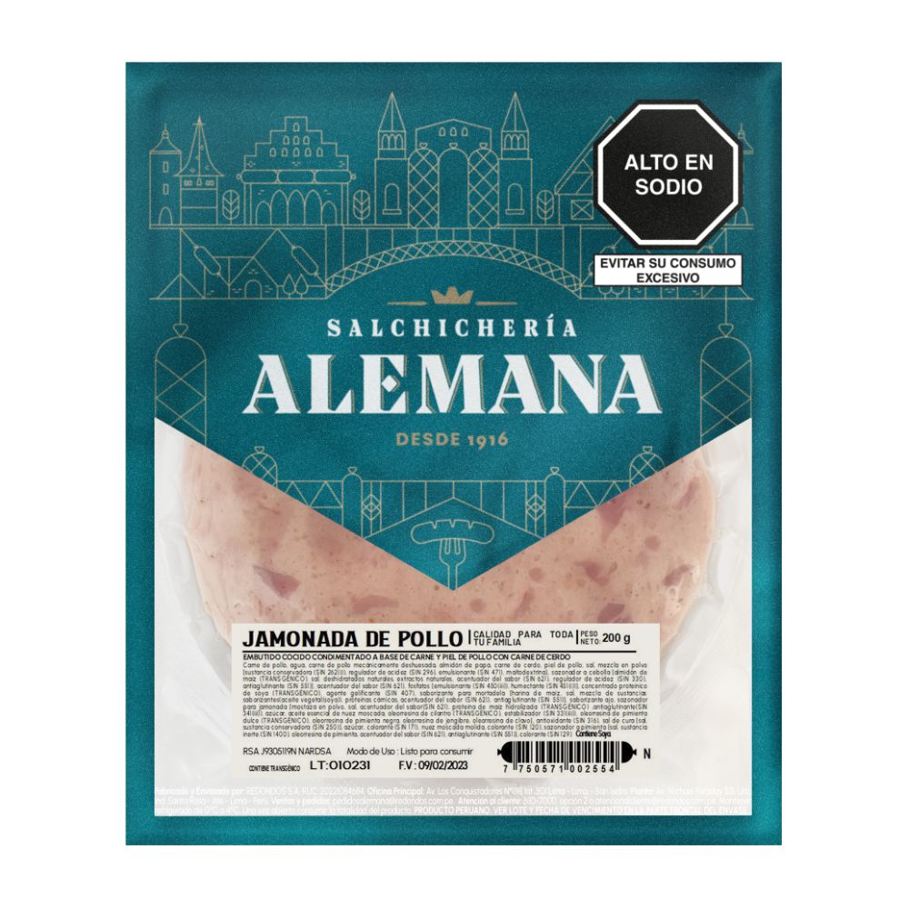 Jamonada de Pollo Salchichería Alemana 200g