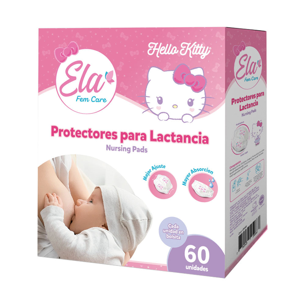 Protectores para lactancia Ela Fem Care Hello Kitty 60un