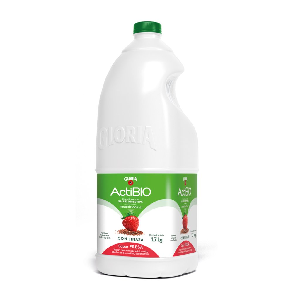 Yogurt con Linaza Gloria Actibio Sabor Fresa 1.7kg