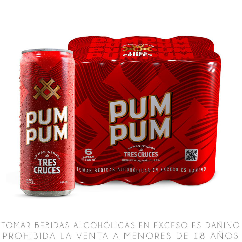 Sixpack Cerveza de Maíz Pum Pum Lata 355ml