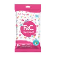 Toallitas Húmedas Íntimas Family Care Hello Kitty 16un