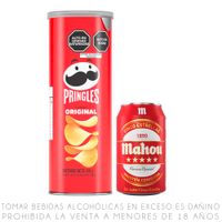 Papas Pringles Original 104g + Cerveza Mahou Cinco Estrellas Lata 330ml