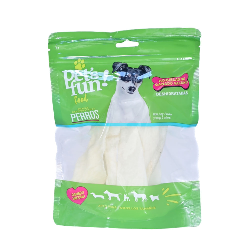 Hojuelas de ganado Vacuno deshidrat Pet's Fun 60g