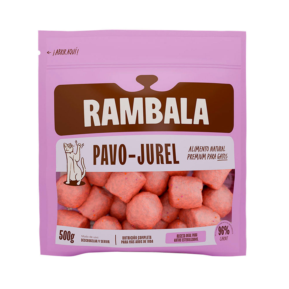 Alimento Rambala parte de Gato Pavo Jurel 500g