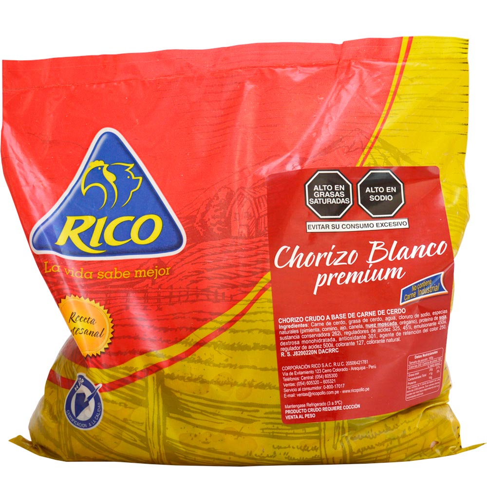 Chorizo Blanco Rico Premium x kg