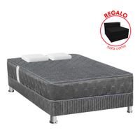 Cama Forli Acqua Gris 2 Plazas + Sofa Cama