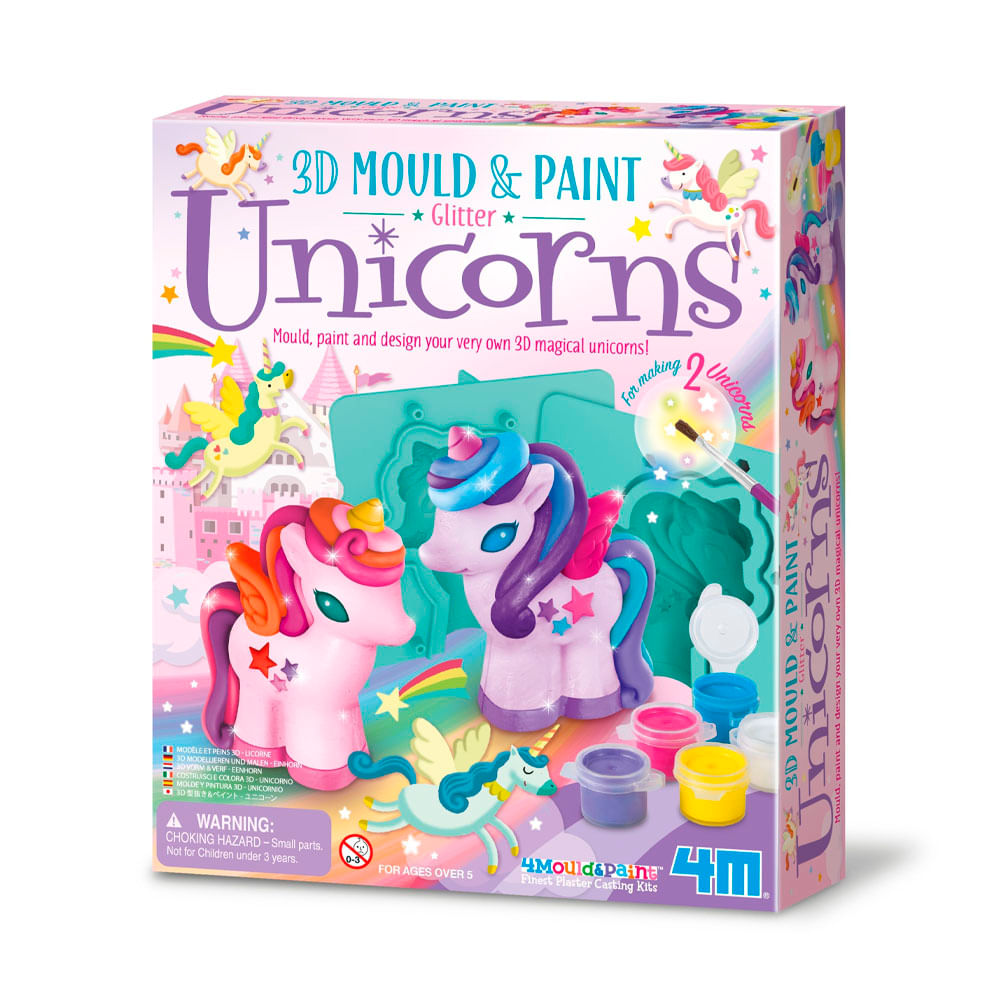 Moldea y Pinta Unicornios Brillantes Diy 4M