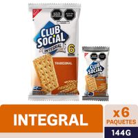 Sixpack Galletas Saladas Club Social Integral 24g