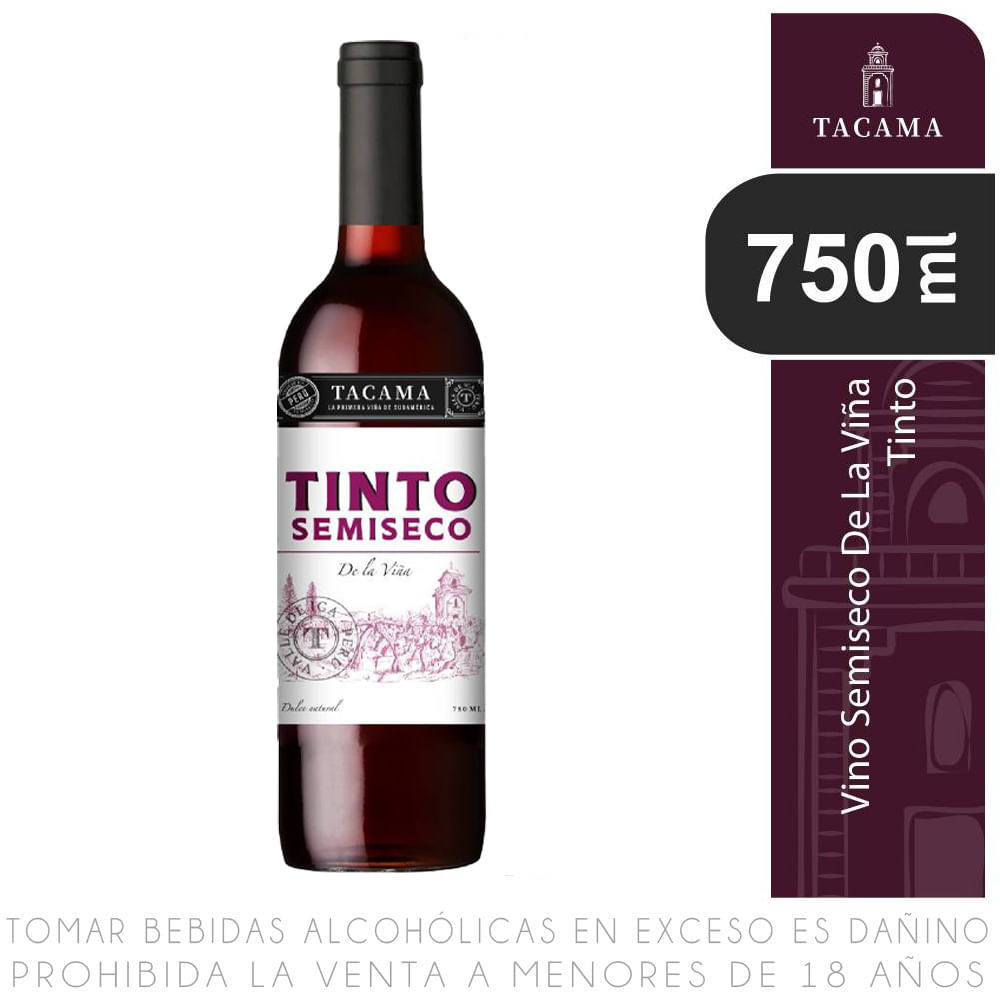 Vino Tinto Blend Semiseco Tacama de la Viña Botella 750ml