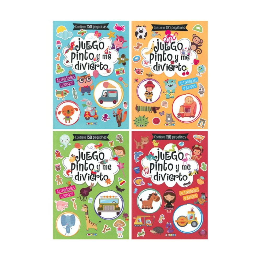 Libro Juego Pinto y Me Divierto 4 Titulos