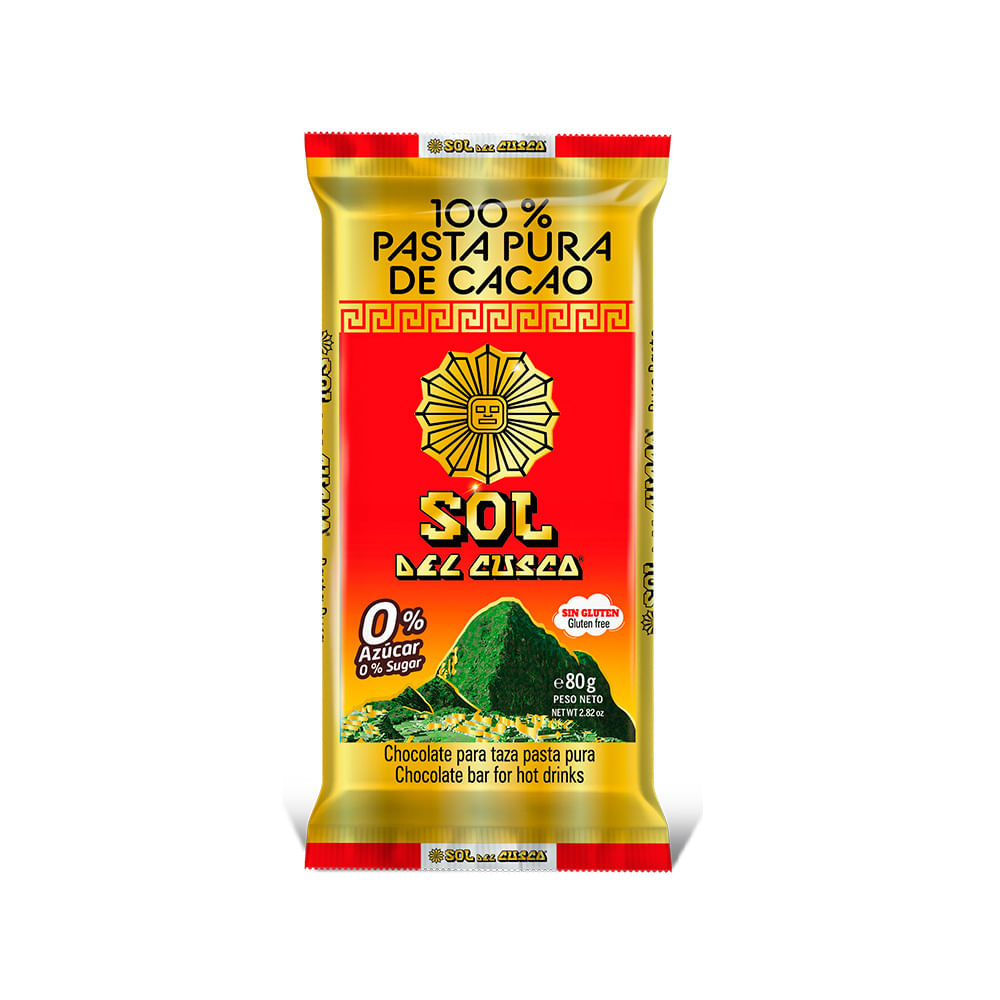 Chocolate para Taza Pasta Pura Sol del Cusco 80g