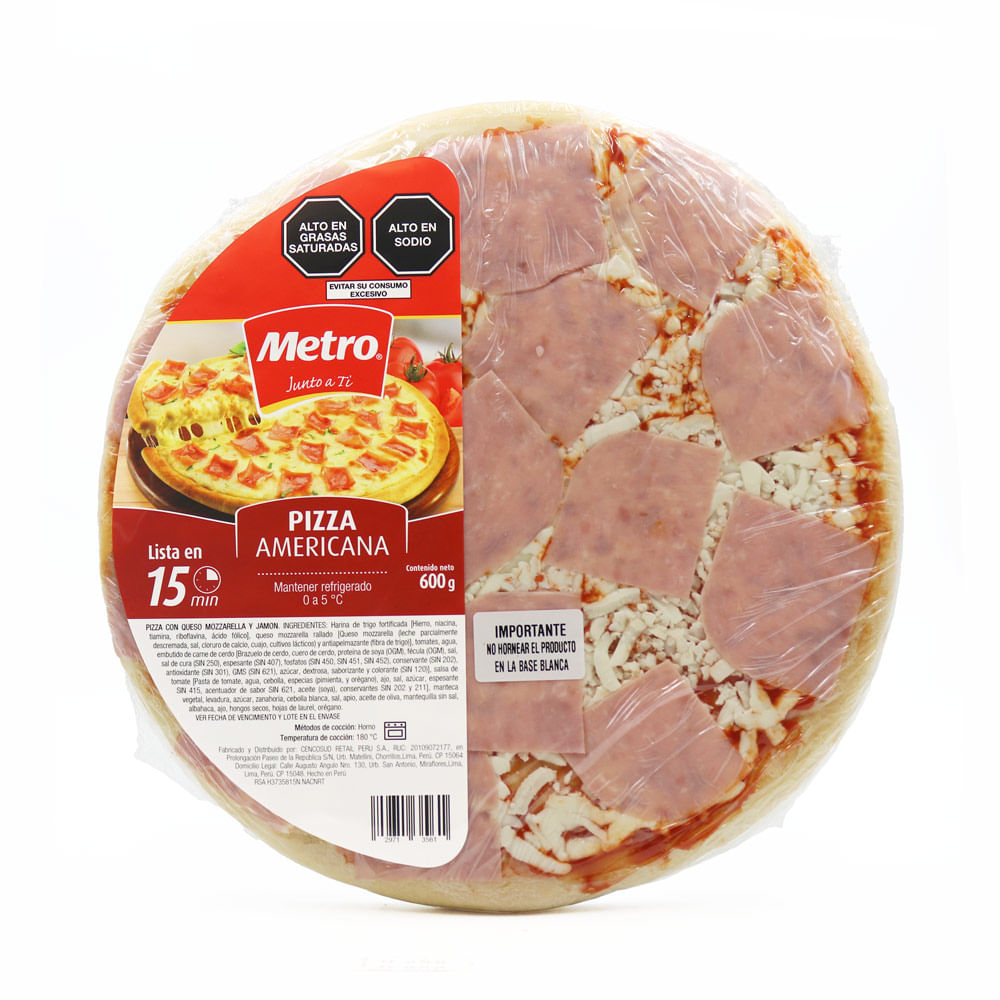 Pizza Americana Familiar Metro 600g
