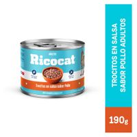 Trocitos en Salsa Ricocat Adultos Sabor Pollo 190g