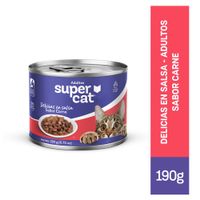 Delicias en Salsa Super Cat Adultos Sabor Carne 190g