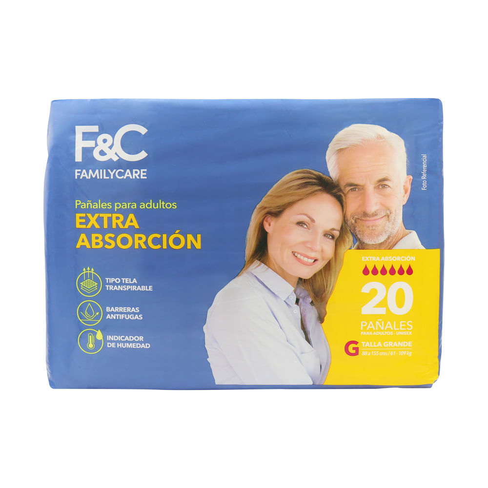 Pañales para Adultos Family Care Talla G 20un