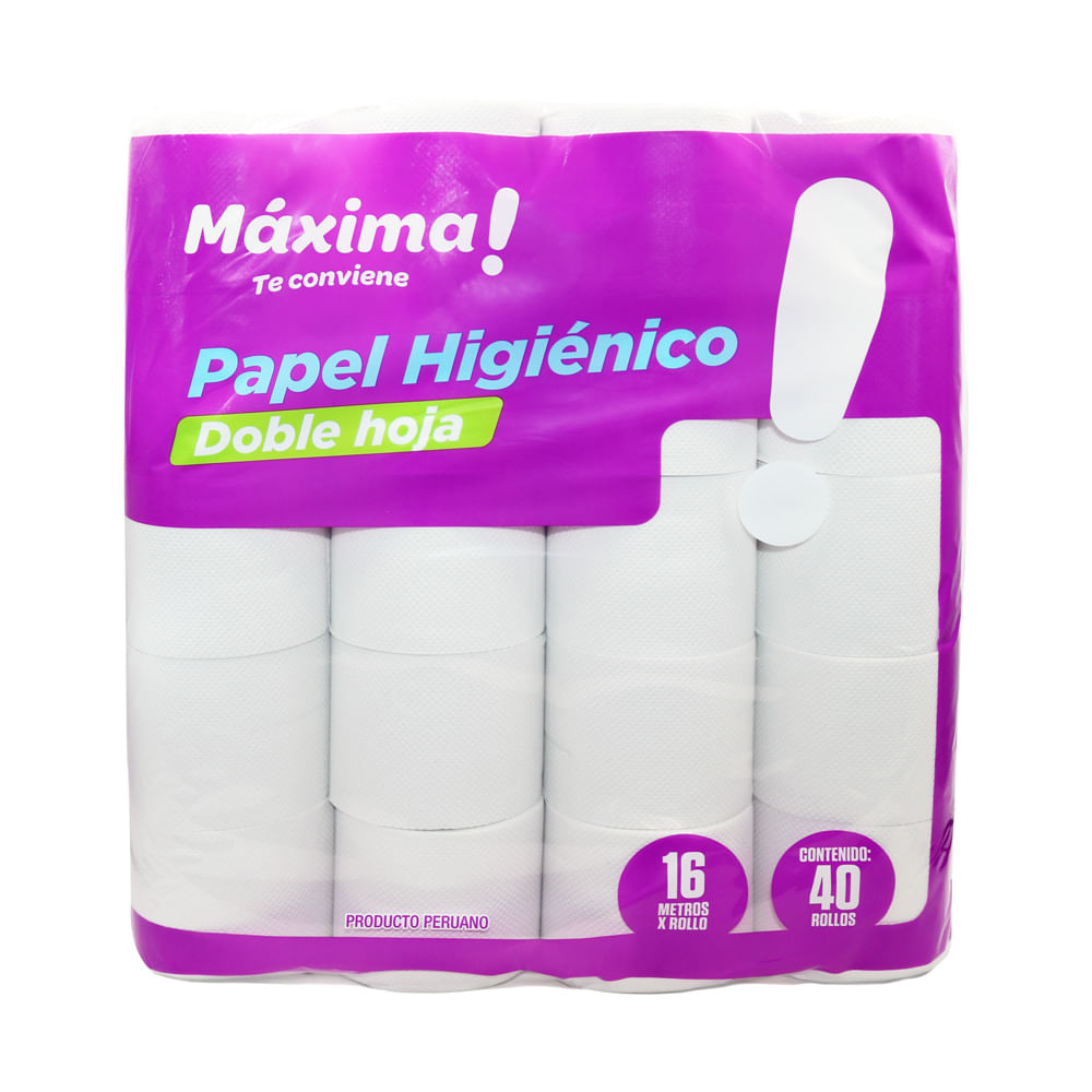 Papel Higiénico Doble Hoja Máxima 40un
