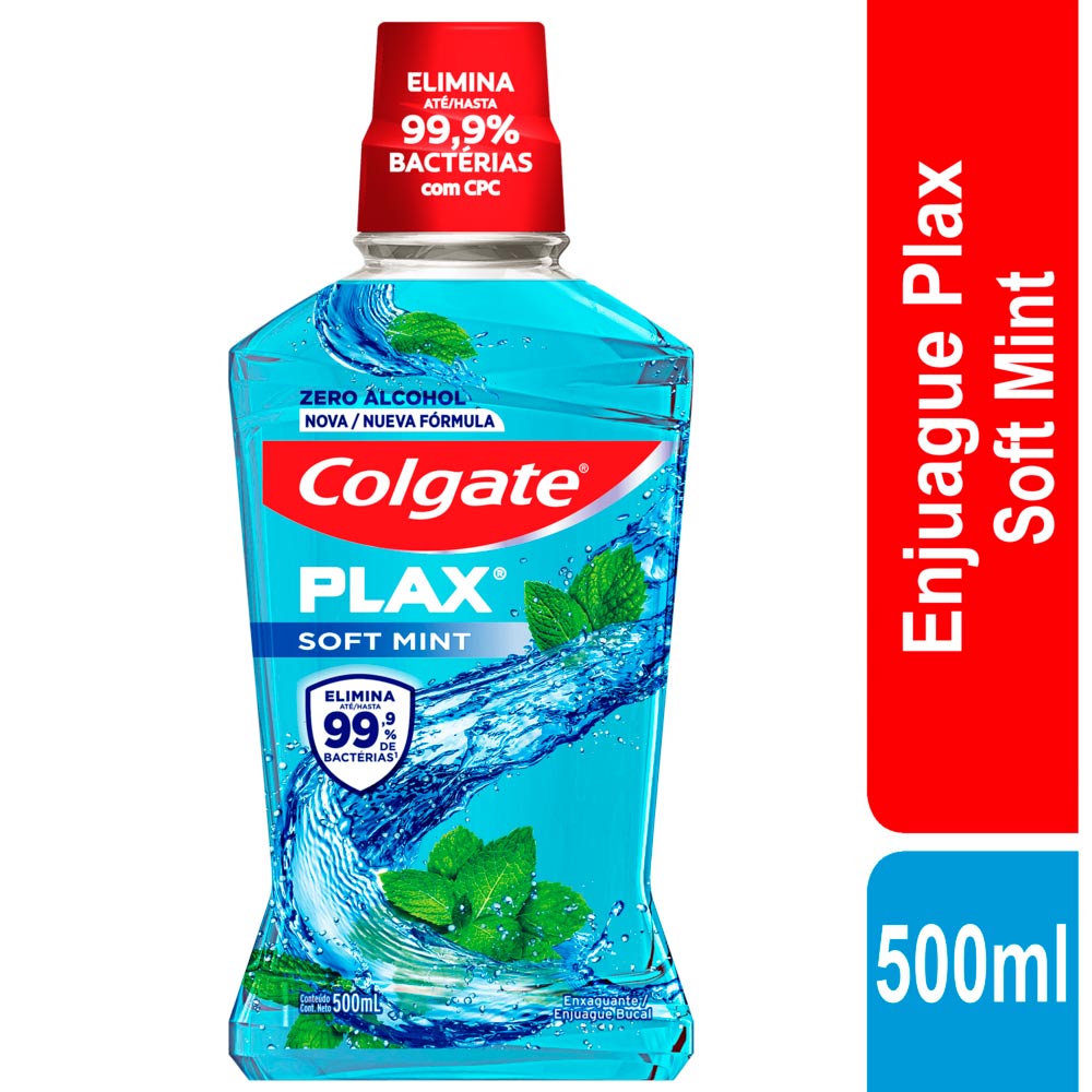 Enjuague Bucal Colgate Zero Alcohol Plax Soft Mint 500ml