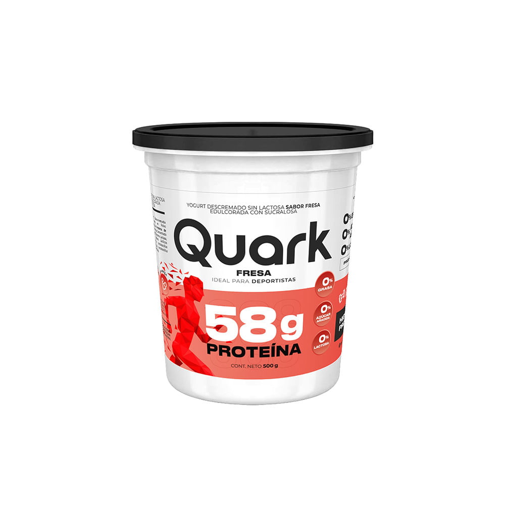 Yogurt Descremado Sin Lactosa Quark Sabor Fresa 500g