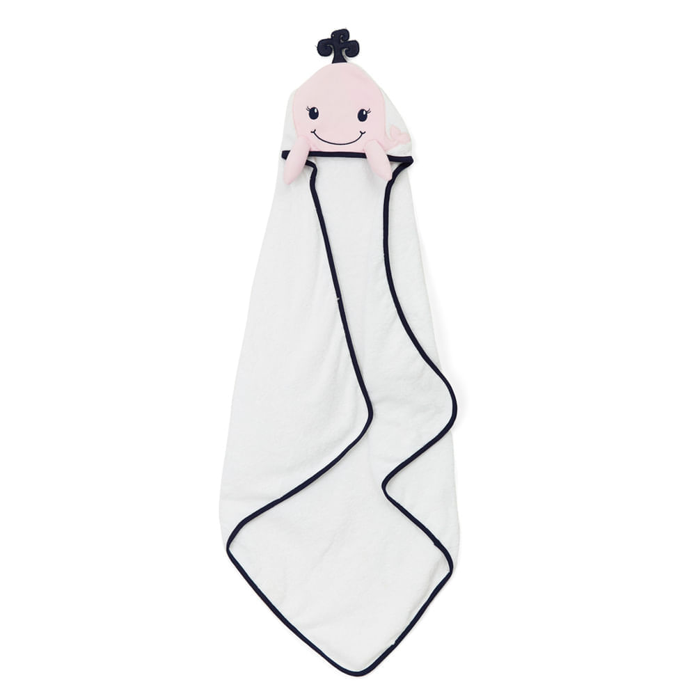 Toalla con Capucha Maternelle Ballena Rosada