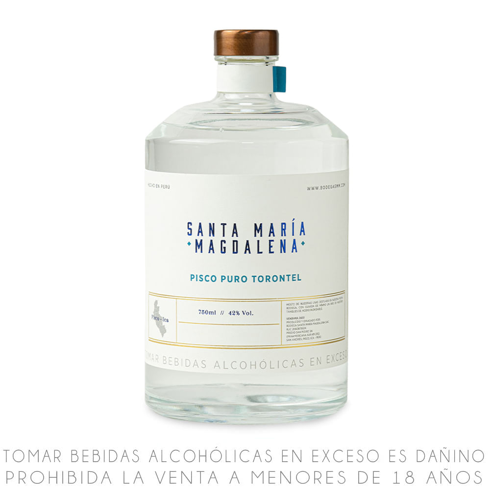 Pisco Puro Torontel Santa Maria Magdalena Botella 750ml