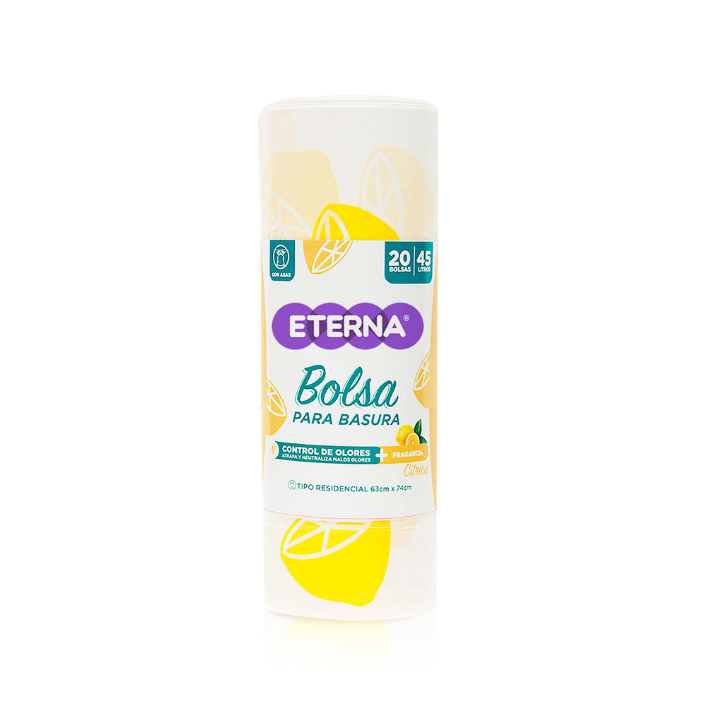 Bolsa para Basura Eterna Control de Olores Cítrica 45L 20un