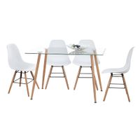 Comedor M+Design Dini 2.0 Blanco 120x80x75cm 4 Sillas