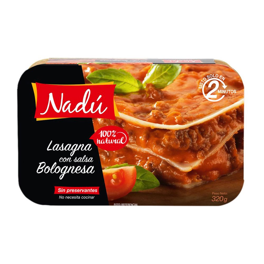 Lasagna con Salsa Bolognesa Nadú 320g