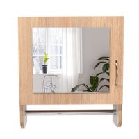 Estante 1 Puerta con Espejo Rovere Blanco