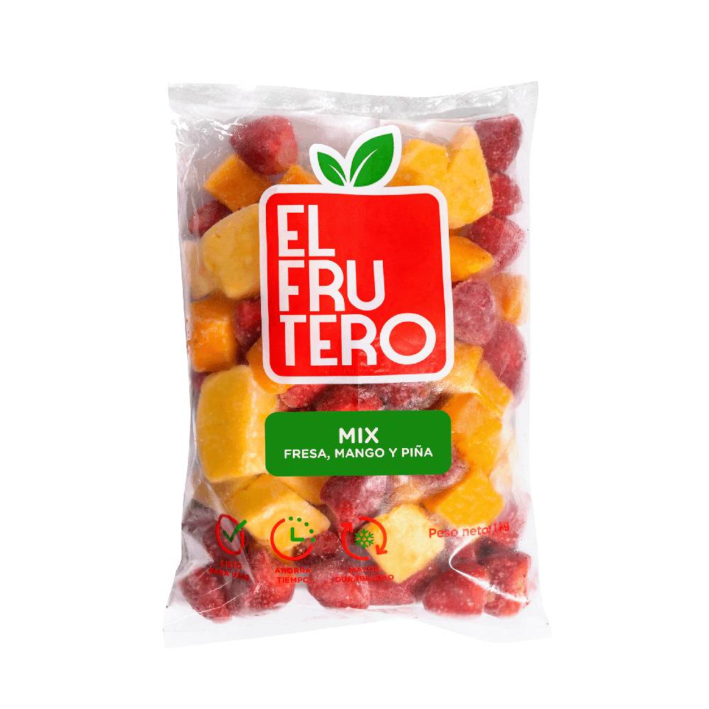 Mix de Frutas El Frutero 1kg: Fresa + Mango + Piña