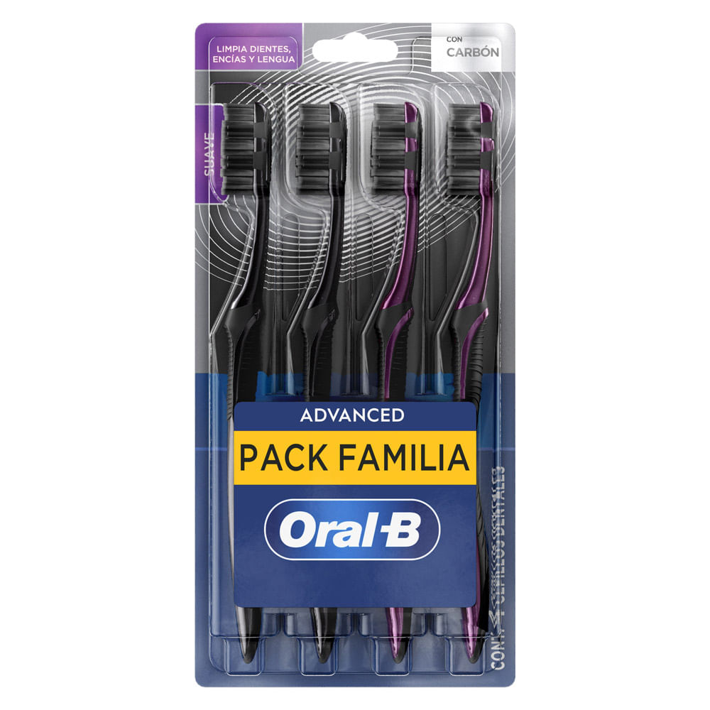 Cepillo de Dientes Oral B Advanced Carbón Suave 4un