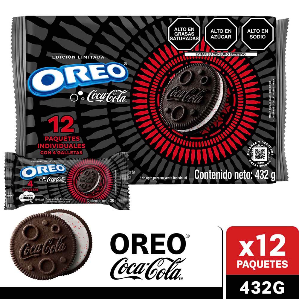Twelvepack Galletas Rellenas Oreo Coca Cola 36g